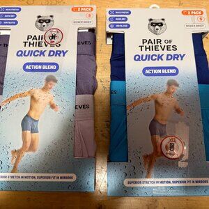 TWO Pair Of Thieves Men's 2 Pack Quick Dry Action Blend Boxer Briefs MSRP $56